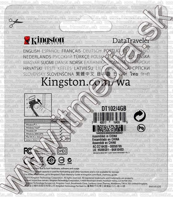 Image of Kingston USB pendrive 4GB *DT 102* (IT5874)