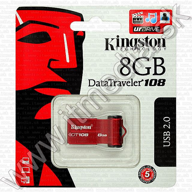 Image of Kingston USB pendrive 8GB *DT 108* (IT7386)