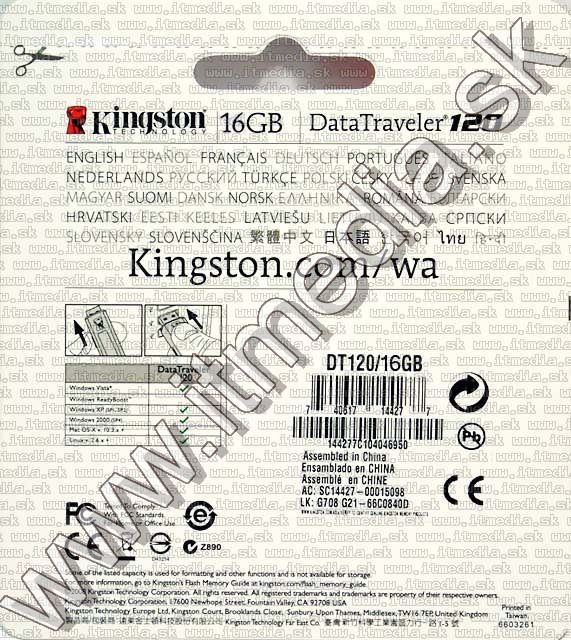 Image of Kingston USB pendrive 16GB *DT 120* (IT3894)