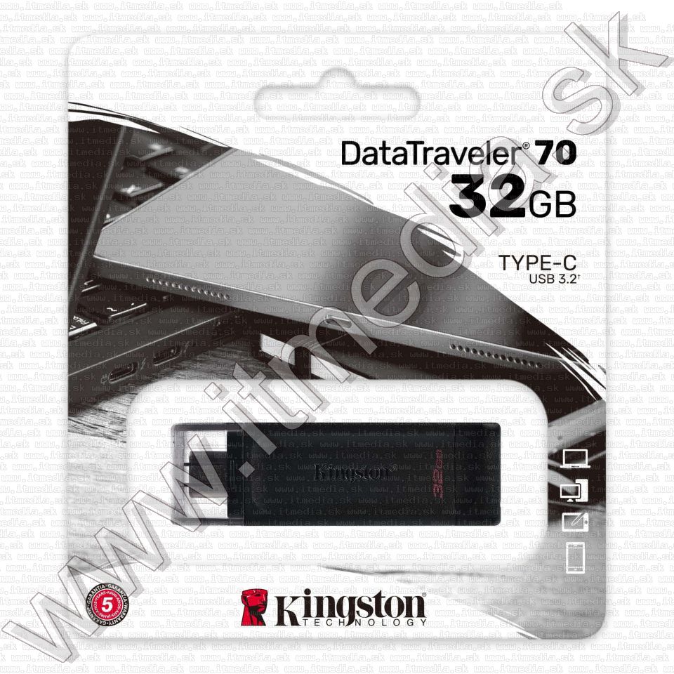 Image of Kingston USB 3.2 pendrive 32GB *DT70* !!! CSAK USB-C !!! (IT14740)