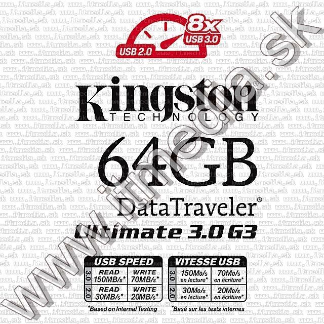 Image of Kingston USB 3.0 pendrive 64GB *DT Ultimate 3.0 G3* (IT8751)