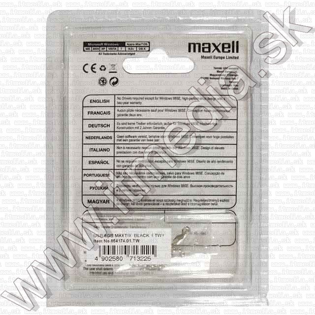 Image of Maxell Pendrive 8GB *MaxStiX BLACK* (IT7644)