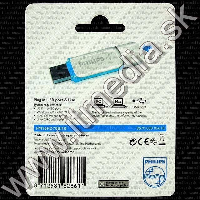Image of Philips USB pendrive 16GB *SNOW* (IT7670)