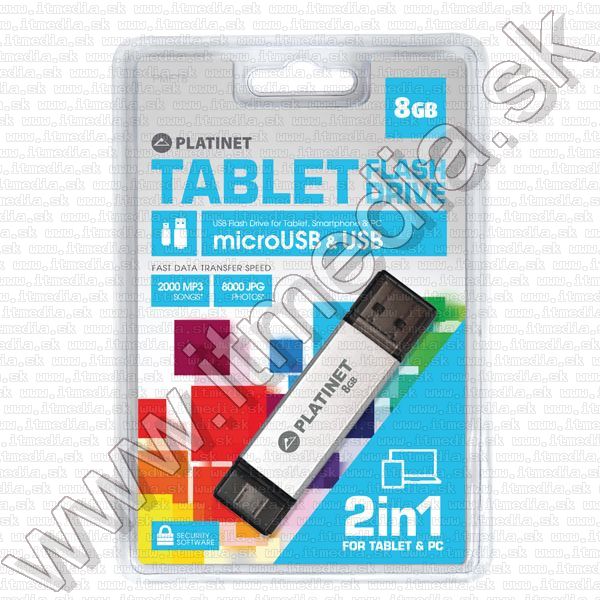 Image of Platinet USB pendrive 8GB TX-DEPO + microUSB (OTG) (41675) (IT11282)