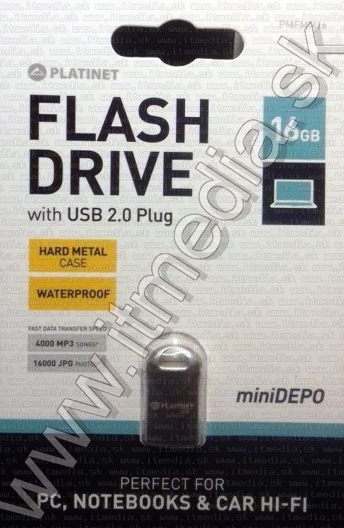 Image of Platinet USB pendrive 16GB Mini-DEPO *Metal* (43969) (IT13350)