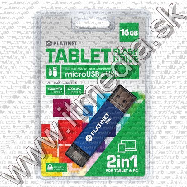 Image of Platinet USB pendrive 16GB TX-DEPO + microUSB (OTG) (41672) (IT11283)