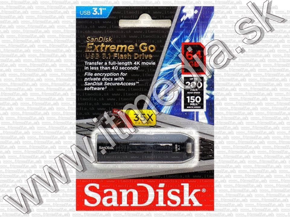 Image of Sandisk USB 3.1 pendrive 64GB *Cruzer Extreme GO* [200R/150W] (IT8736)