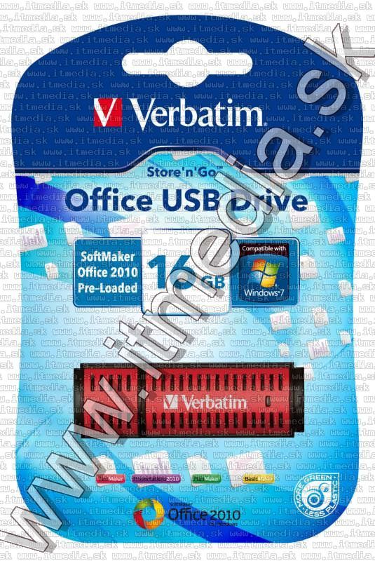 Image of Verbatim 16GB USB Pendrive Office (47319) Piros (18/7MBps) (IT12205)