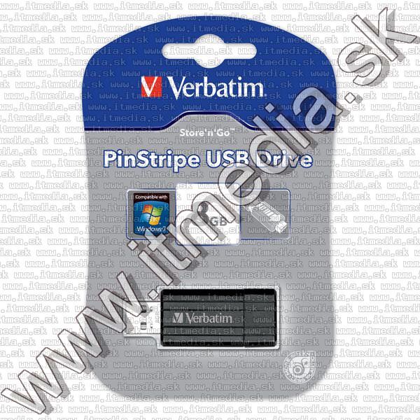 Image of Verbatim 8GB USB Pendrive PinStripe (49062) (IT8264)
