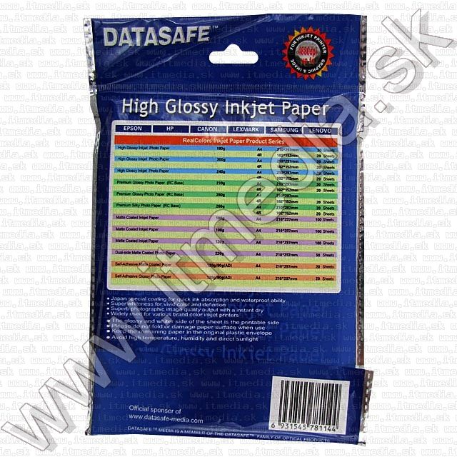 Image of Datasafe Photo Paper A6 --260g-- Glossy (20pk) 105x148mm (IT5672)