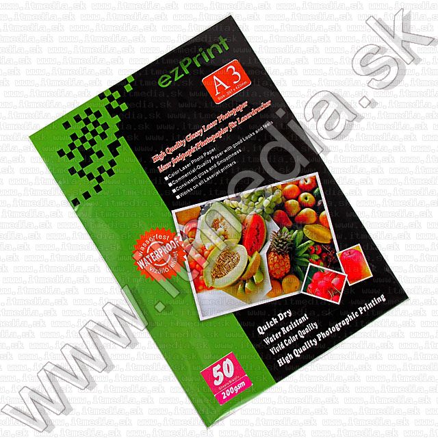 ezPrint **LASER Glossy** Photo Paper A3 200g (50pk) INFO! (IT6853) Image of ezPrint **LASER Glossy** Photo Paper A3 200g (50pk) INFO! (IT6853)