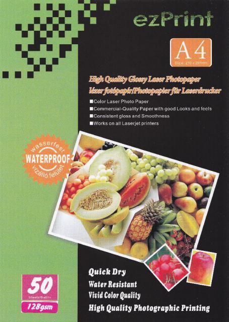 Image of ezPrint **LASER Glossy** Photo Paper A4 128g (50pk) INFO! (IT6855)