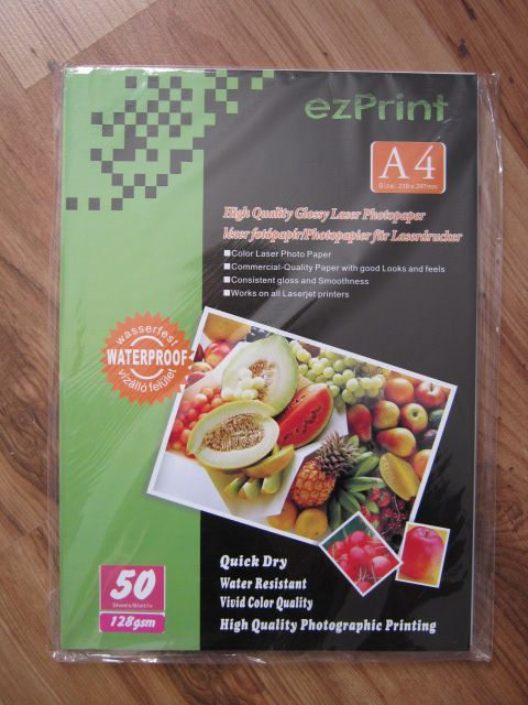 Image of ezPrint **LASER Glossy** Photo Paper A4 128g (50pk) INFO! (IT6855)