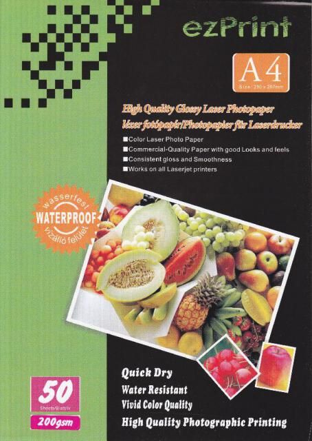 Image of ezPrint **LASER Glossy** Photo Paper A4 200g (50pk) INFO! (IT6856)