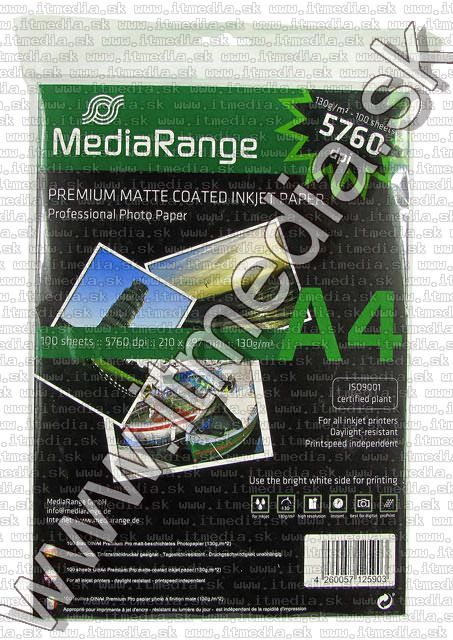 Image of Mediarange Inkjet Paper A4 130g (100pk) (IT5725)