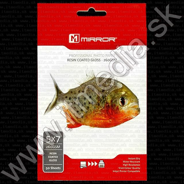 Image of Mirror **PREMIUM** Photo Paper 5x7inch 260g (50pk) INFO! (IT7821)