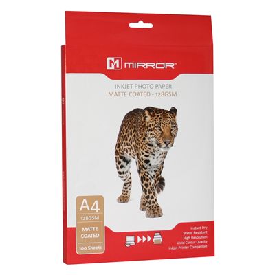 Image of Mirror Matt Photo Paper A4 128g (100pk) (IT6768)