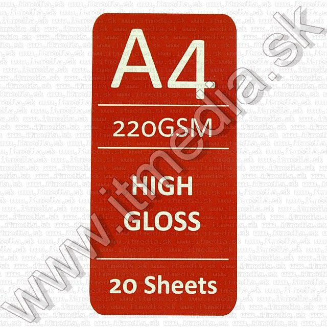 Image of Mirror **Glossy Double Sided** Photo Paper A4 220g (20pk) (IT5120)