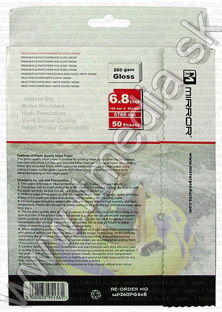 Image of Mirror **PRÉMIUM** Fotó Papír A5 260g (50 darabos csomag) INFO! (IT5918)