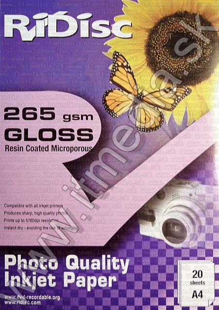 Image of Ridisc Photo Paper A4 --265g-- Glossy (20pk) (IT4354)
