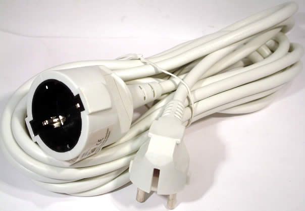 Image of Noname Power Cord Extender 5m white EU HQ (IT0377)