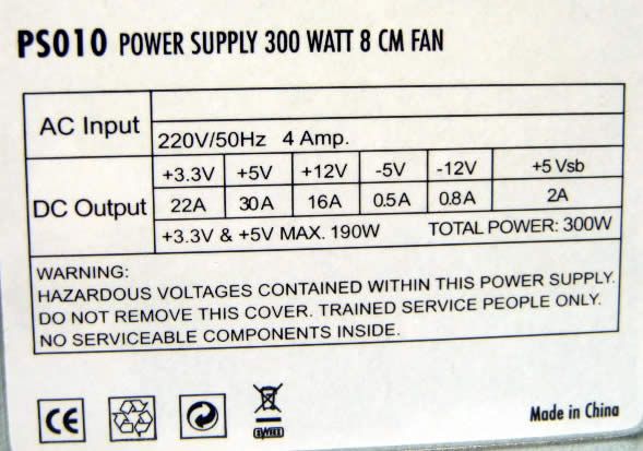 Image of Sweex PC ATX Power Supply 300 Watt (PS010) (IT3982)