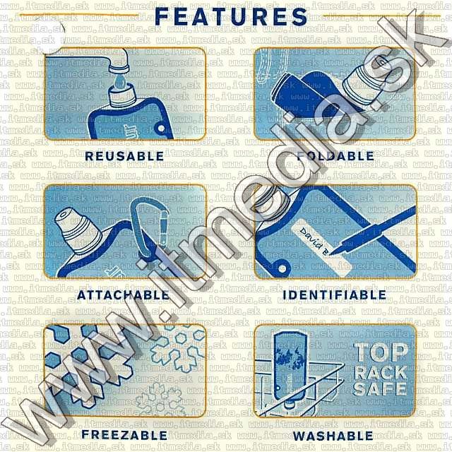 Image of Vapur Reusable Water Bottle 480ml *Blue* (IT7808)