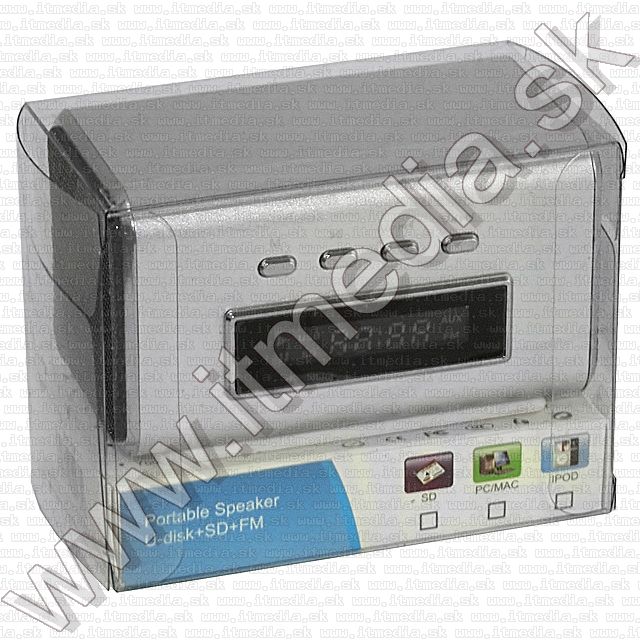 Image of MP3 Player USB microSD FM mini Speaker STEREO *metal* (IT7579)
