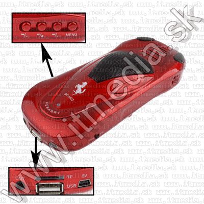 Image of Car Shape FMradio MP3 USB Cardreader Speaker *red* (IT9282)