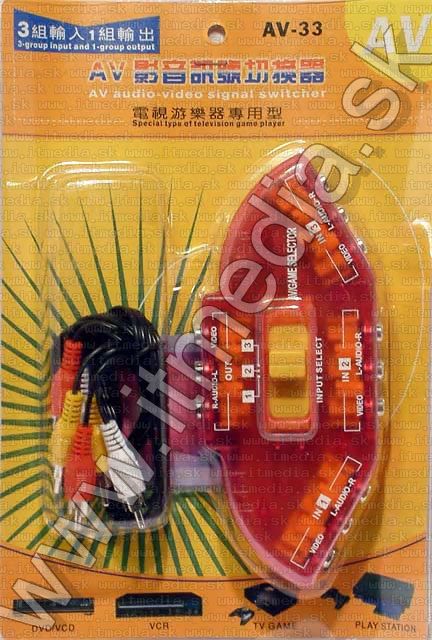 Image of Plastic 3-port AV Switch (IT4705)