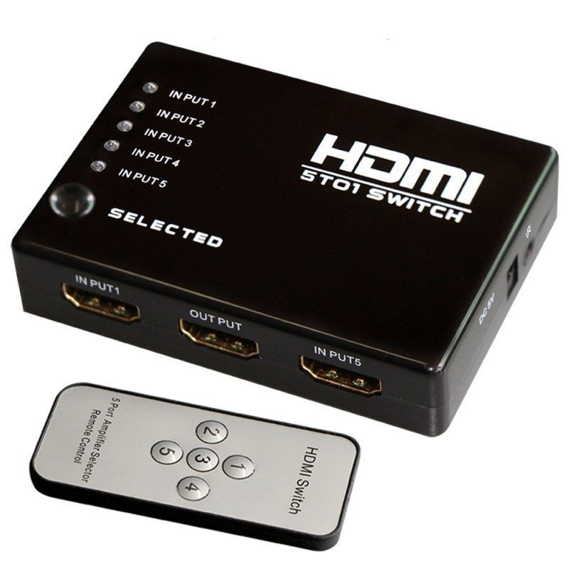 Image of HDMI Switch, 5-port *Remote Controll* HD non-4k non-3D INFO (IT12322)