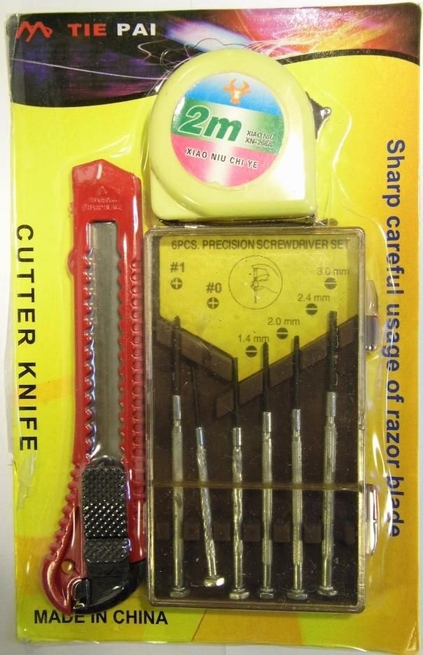 Image of Szerszám készlet (órás csavarhúzók, mérőszalag, szike) (IT11432)