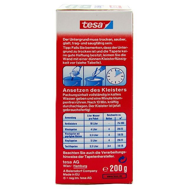 Image of Tesa Wallpaper Adhesive (Glue) *Textil, Vinyl* 200g INFO! (IT2088)