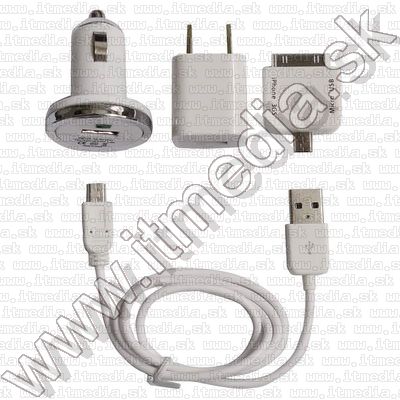 Image of Travel Charger for Apple iPhone-HTC-BlackBerry 4-in-1 Set INFO! (IT7987)