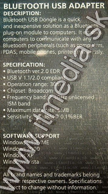 Image of Omega Bluetooth 2.0 +EDR USB dongle BT-160 CSR 2.0 (IT4637)