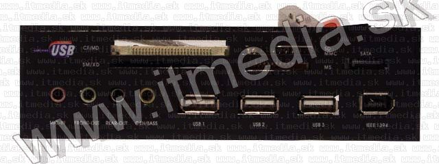 Image of PC Frontpanel CardReader HUB Firewire SATA *Black* (IT3729)