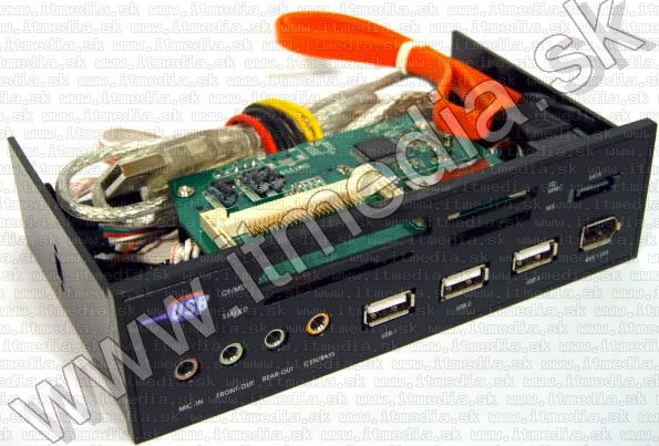 Image of PC Frontpanel CardReader HUB Firewire SATA *Black* (IT3729)