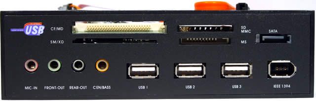 Image of PC Frontpanel CardReader HUB Firewire SATA *Black* (IT3729)