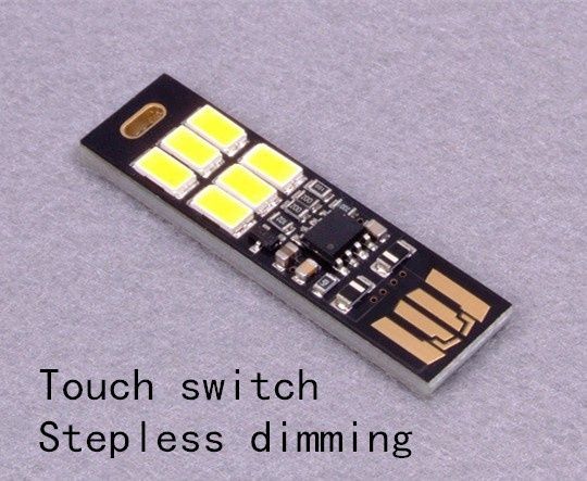 Image of Dimmelhető USB LED-es lámpa 6 fényes leddel (Hideg Fehér) (IT13197)