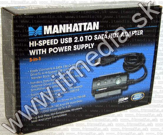 Image of Manhattan USB 2.0 to 2xIDE + SATA converter (IT3723)