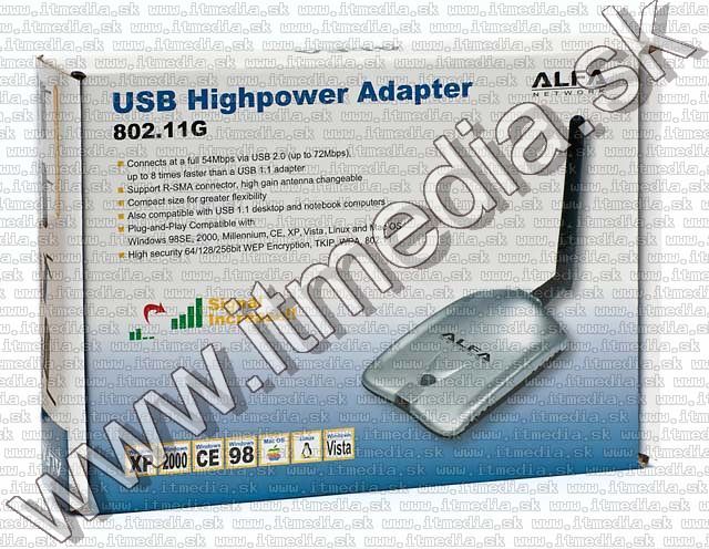 Image of Alfa Network USB Wlan adapter 500mW 802.11g (IT5252)