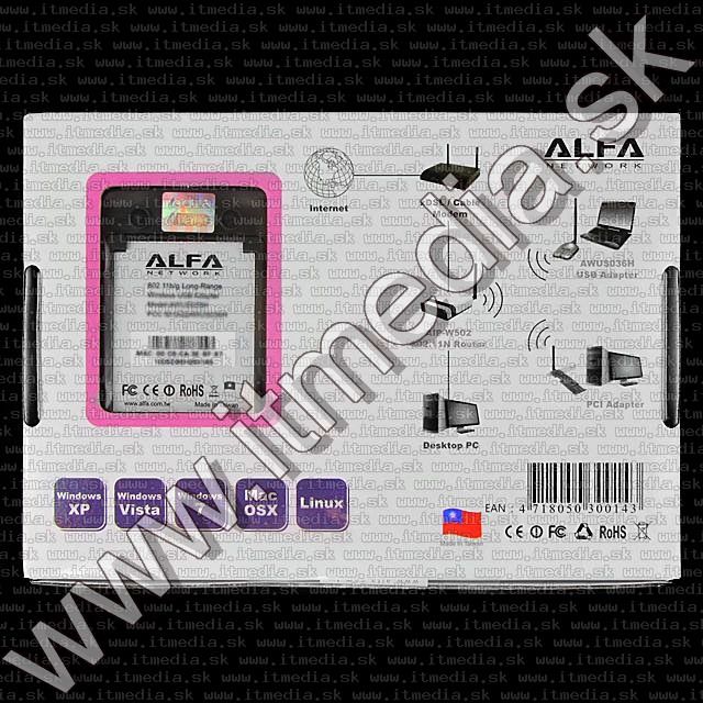 Image of Alfa Network USB Wlan adapter 1000mW 802.11g (IT5739)