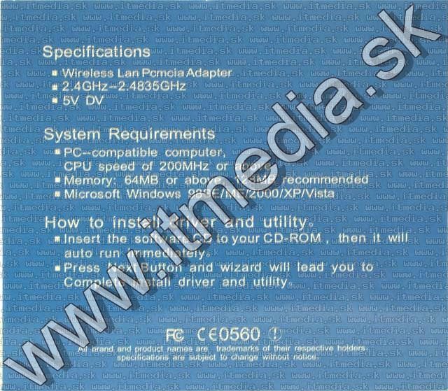 Image of EDUP CARDBUS (PCMCIA) WLAN Card 54 MBit (IT4714)