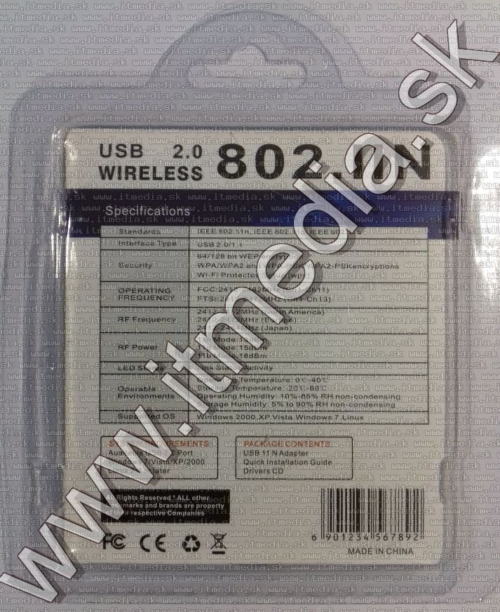 Image of Nano size USB WLAN (Wifi) dongle 150 MBit (802.11n) (MT7601U) Info! Win10 (IT13489)