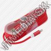 Olcsó iPhone USB Lightning kábel 1.5m *Cipőfűző* *Hengeres* *Piros* (IT12015)