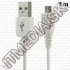 Olcsó USB - microUSB cable 1m *White* 500mA (IT9280)