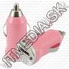 Olcsó Bullet Mini Universal-iPhone 12V (CAR) USB charger *Light Pink* 800mA INFO! (IT10608)