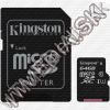 Olcsó Kingston microSD-XC card 64GB UHS-I U1 Class10 + adapter (80/10 MBps) Canvas Select (IT13502)