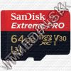Olcsó Sandisk microSD-XC kártya 64GB UHS-I U3 V30 *Mobile Extreme Pro* 95R/90W MB/s + adapter (IT12717)