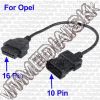 Olcsó OBD-II adapter kábel (10 pólusról 16 pólusra) Opel (IT9146)
